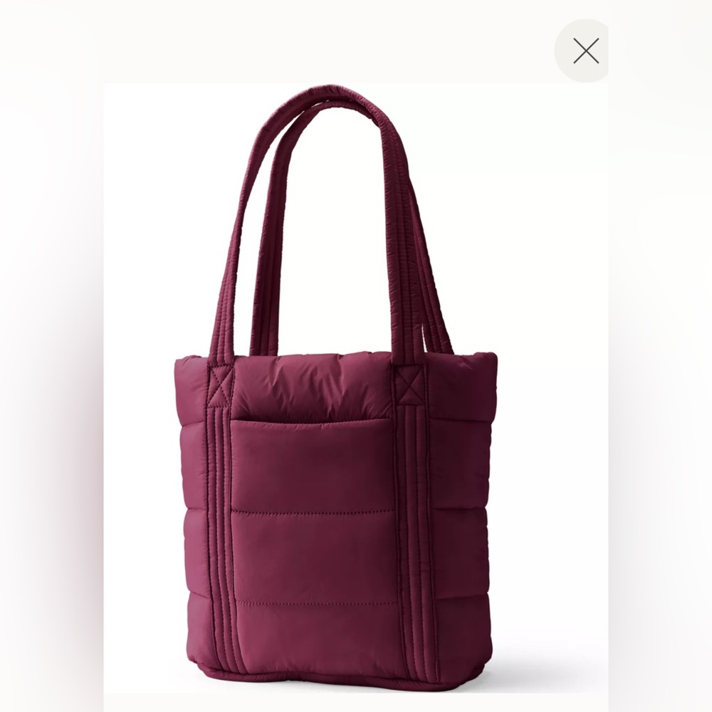 New Lands End Wanderweight Ultralight Medium Packable Tote Bag in Lush Burgundy